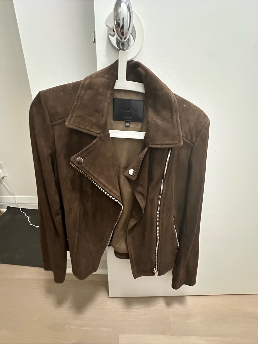Women’s Brown Suede Moto Jacket Massimo dutti